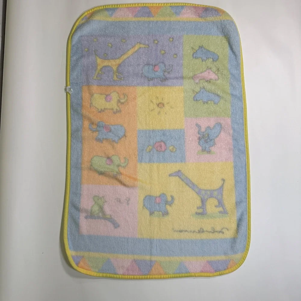 Carter's John Lennon Real Love Baby animal soft fleece blanket Multicolor VTG